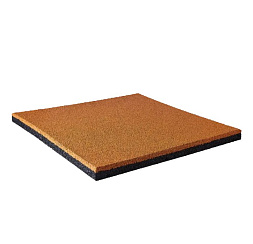 резиновая плитка 500х500х16 мм, двухслойная, коричневая